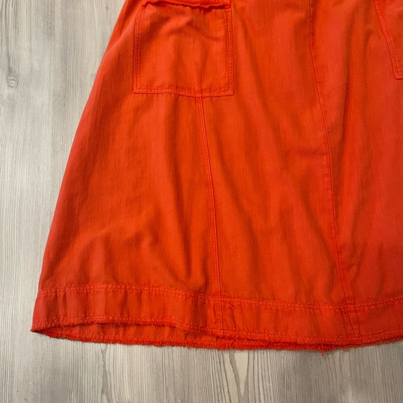 Anthropologie Pilcro Flutter Sleeve Coral Midi Dress - Picture 4 of 12